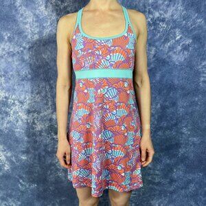 Lola Orange & Turquoise Floral Athletic Athleisure Sun Dress Sz M